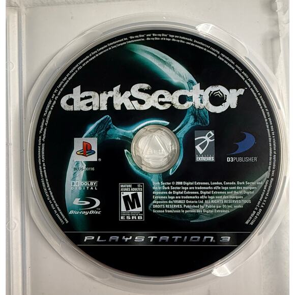 Dark Sector (Sony PlayStation 3, 2008) Complete w/ Case & Disc - PS3 Game - Picture 4 of 5
